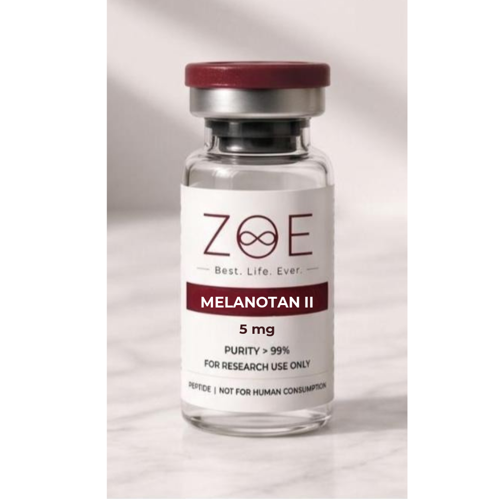 ZOE Premium Peptides - Melanotan II Lyophilized Vial for Laboratory Research